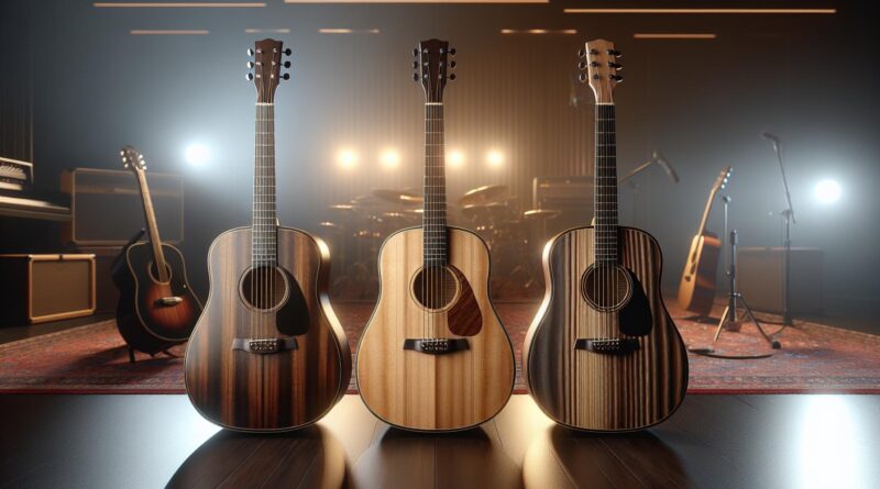 Comparatif des Guitares Folk avec Différents Types de Finitions
