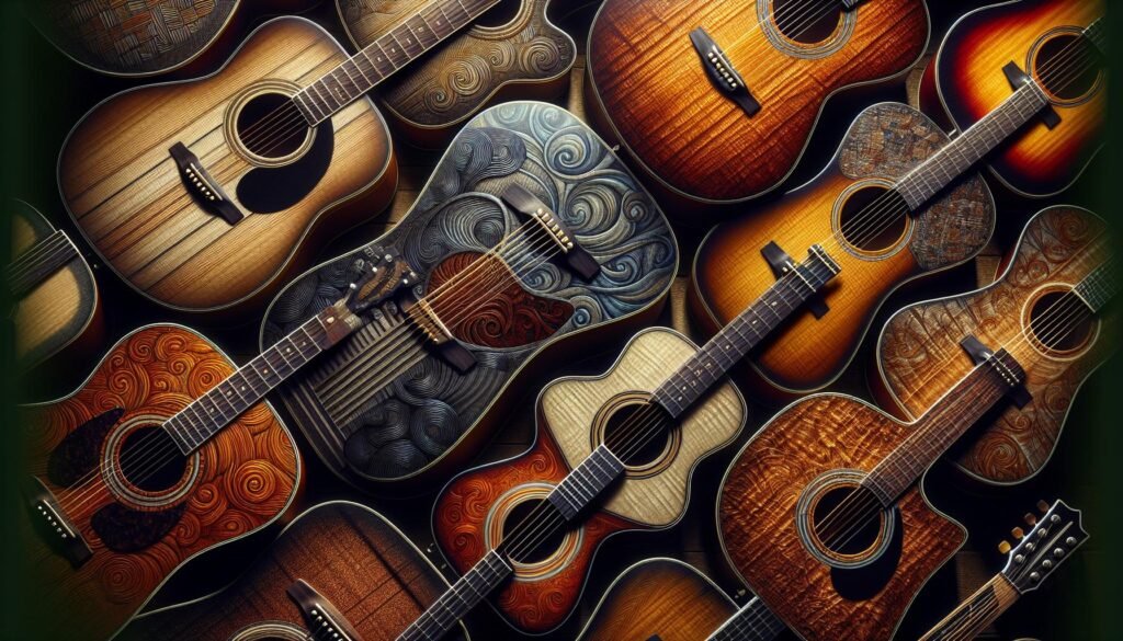 Comparatif des Guitares Folk avec Différentes Finitions de Vernis