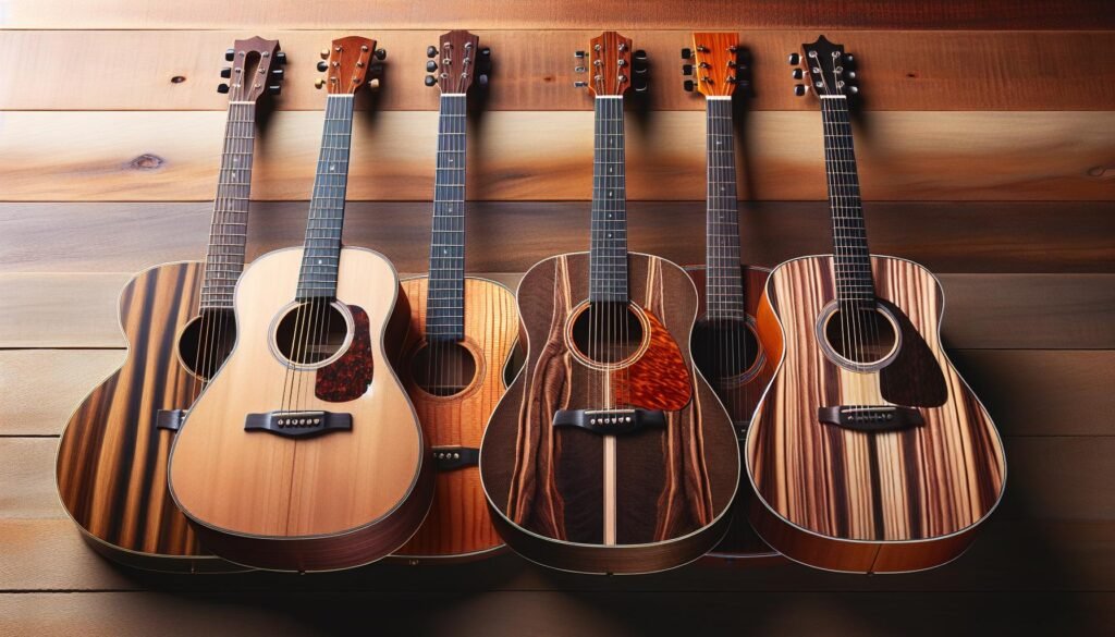 Comparatif des Guitares Folk avec Différents Types de Bois