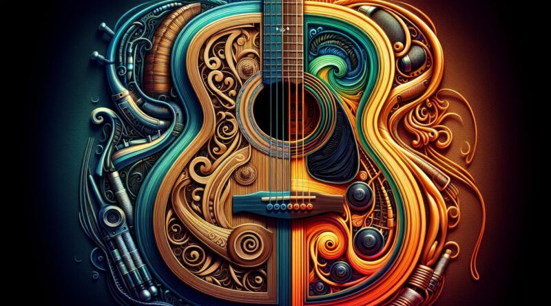 Comparaison des guitares classiques traditionnelles et modernes.