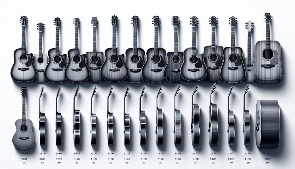 Évaluer les guitares Jumbo avec différentes longueurs de diapason
