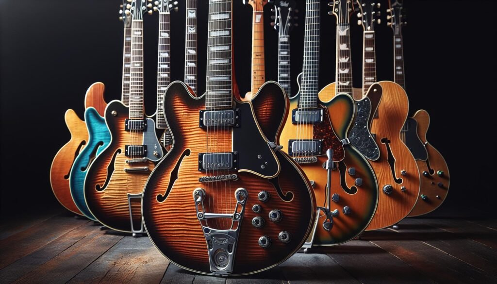 Les modèles de guitares électriques hollow body préférés des musiciens expérimentés