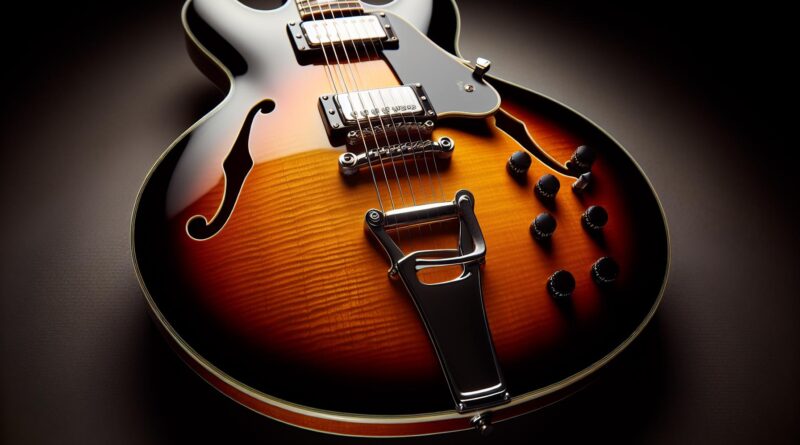 Les guitares électriques hollow body avec une finition sunburst classique