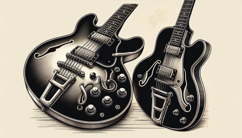 Les modèles de guitares électriques hollow body adaptés aux genres de musique blues rock