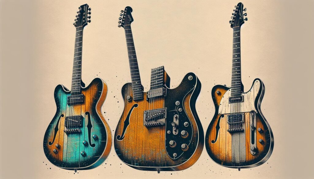 Les modèles de guitares électriques hollow body adaptés aux genres de musique punk pop