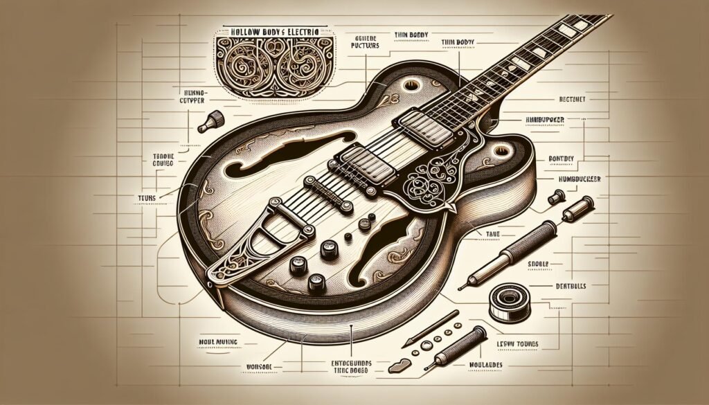 Les caractéristiques à privilégier pour une guitare électrique hollow body adaptée au style country