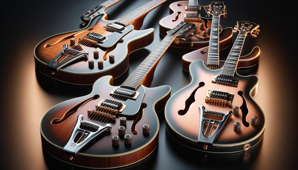 Les modèles de guitares électriques hollow body pour les amateurs de sonorités rétro des années 2000