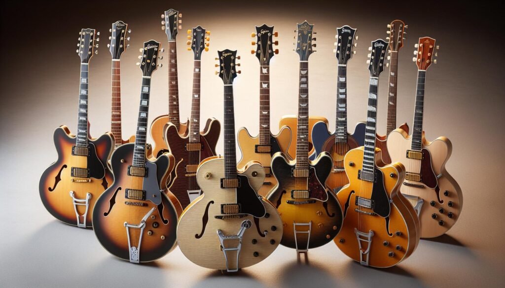 Les meilleures marques de guitares semi hollow body : Gibson, Epiphone et plus