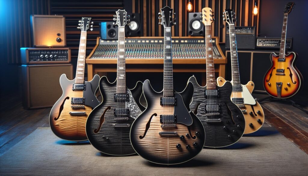 Les 5 meilleures guitares semi hollow body pour les sessions en studio