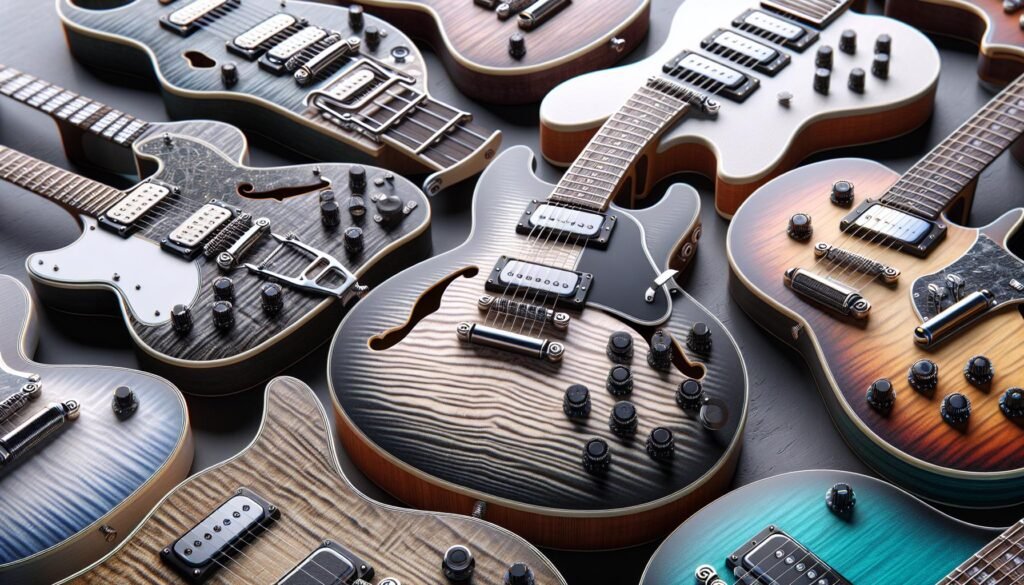 Comparatif des guitares semi hollow body avec différents types de micros