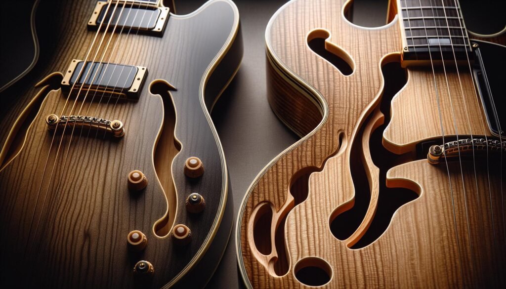 Guitares semi hollow body : quelles différences avec les guitares hollow body ?