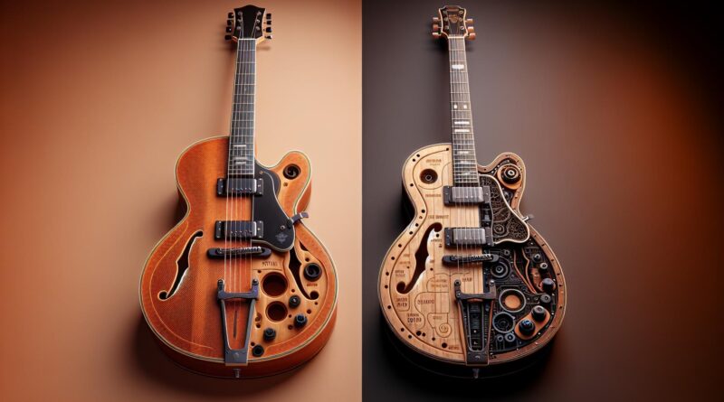 Comparaison entre les guitares semi hollow body et les guitares solid body