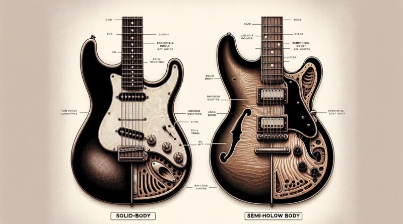 Comparaison entre les guitares solid body et les guitares semi hollow body