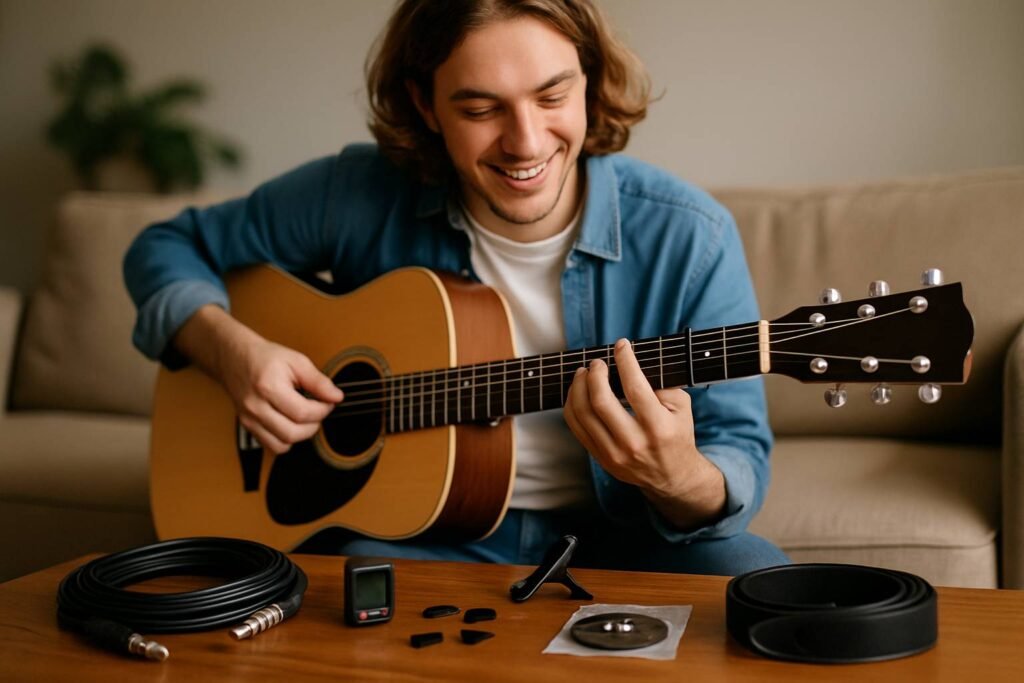 Quels accessoires sont indispensables pour tout guitariste débutant ?